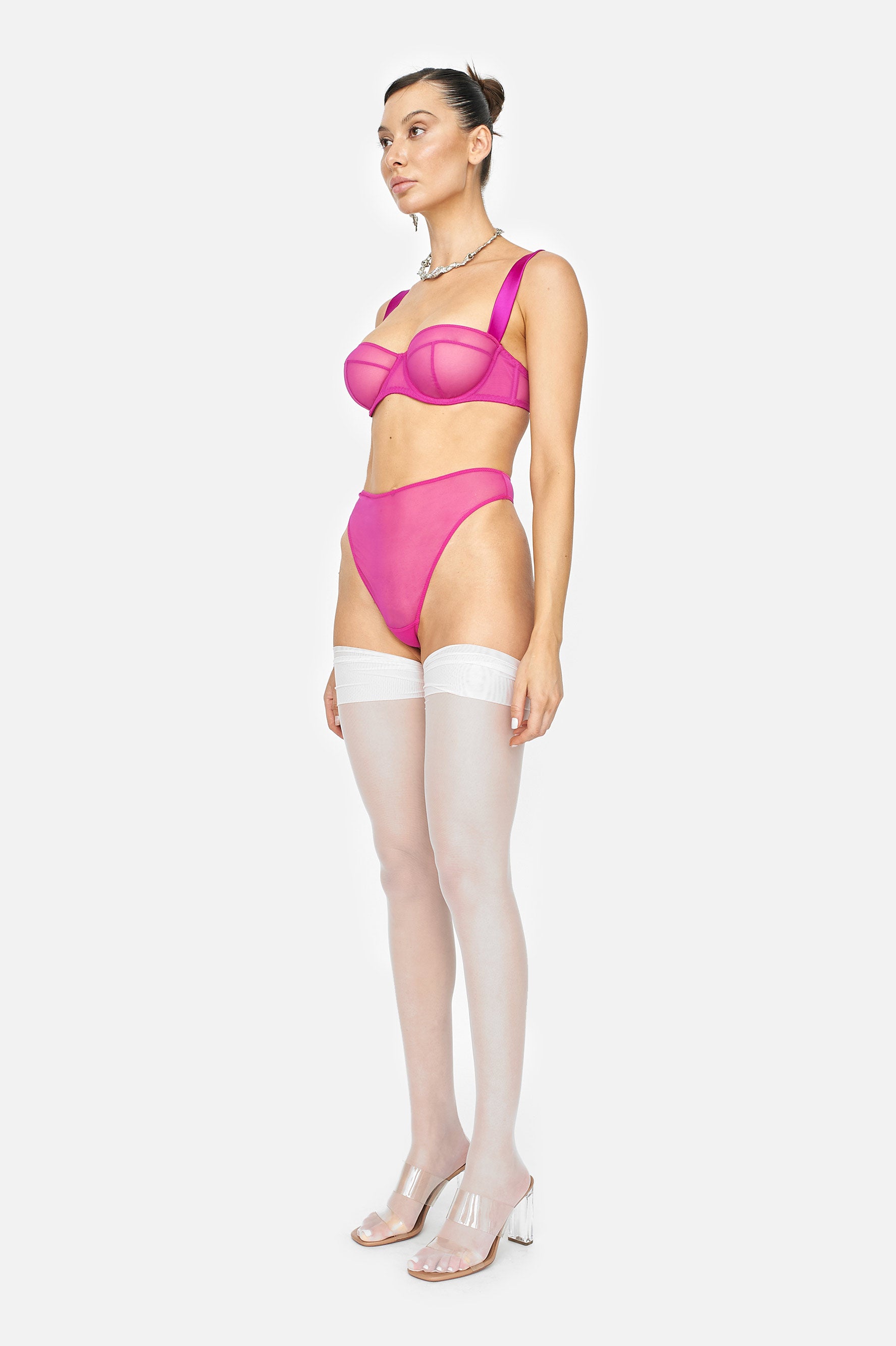 MIST-Y HIGH WAIST THONG (MAGENTA) - LACER